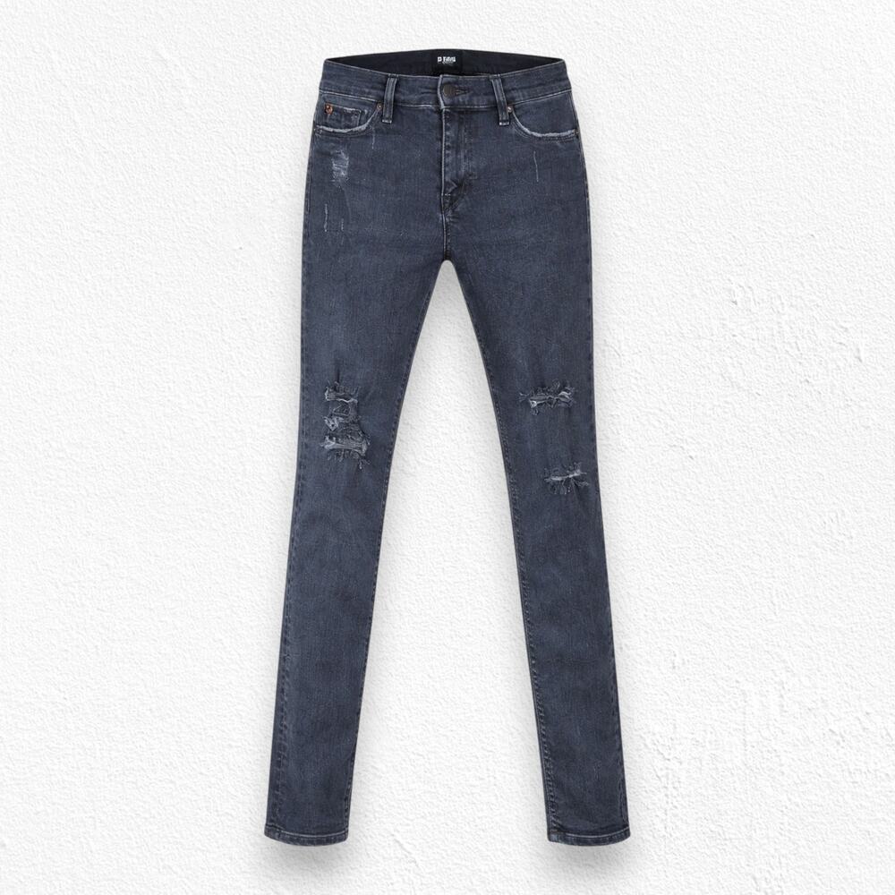 Hudson Nico Black Distressed Mid Rise Stretch Slim Super Skinny Jeans Size 28